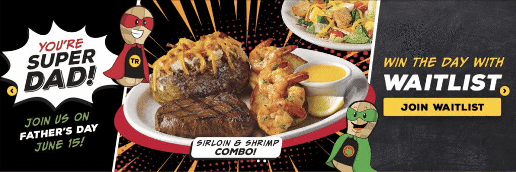 Sirloin and Shrimp Combo Texas Roadhouse Father’s Day 2025